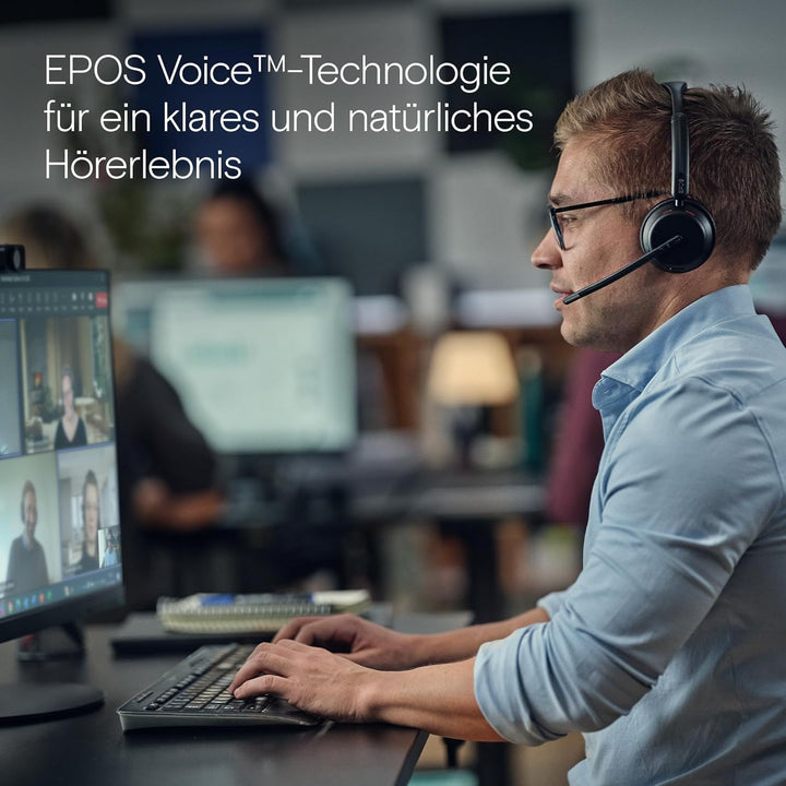 EPOS IMPACT 1061 Fortgeschrittenes kabelloses Headset mit Mikrofon für PC – Beidseitig, EPOS AI Spra