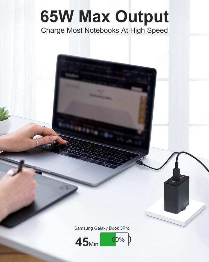 65W USB C Schnellladegerät für Samsung Galaxy S25 Ultra,S25+,S24 Ultra,S24+,S23 Ultra,A56,A36,Tab 10