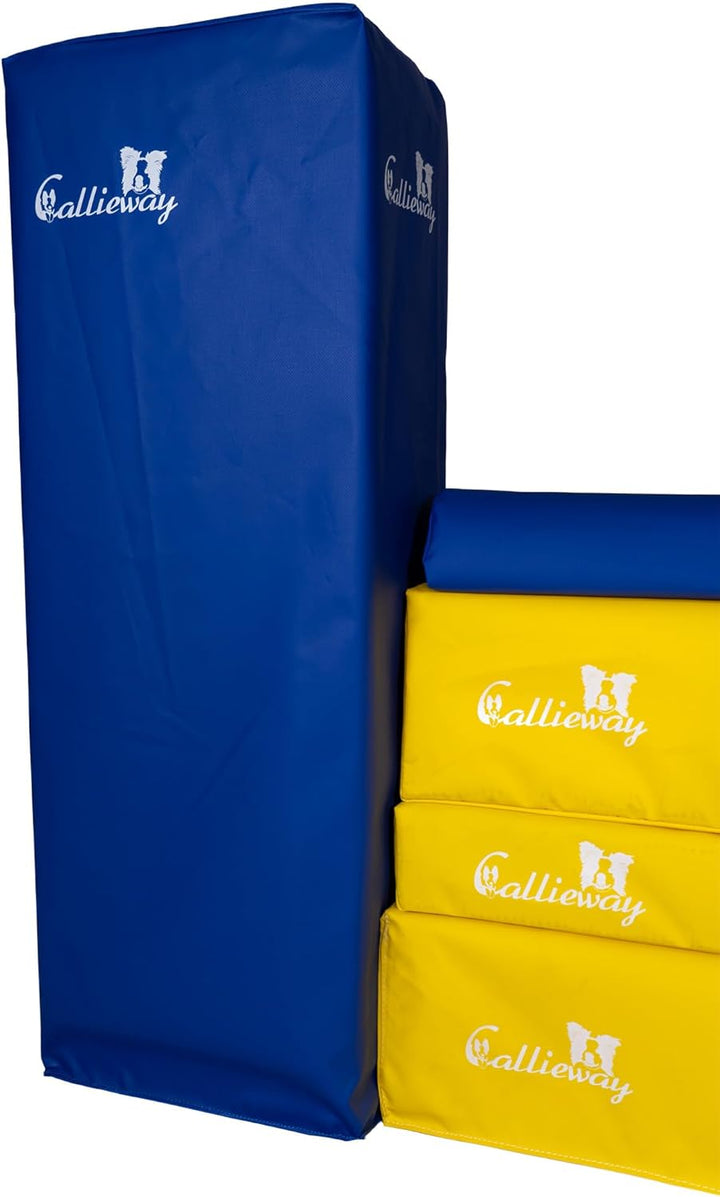 Callieway Turnier Agility Mauer „Bounce Over - Soft“ – alle FCI Sprunghöhen (gelb/blau), gelb/blau