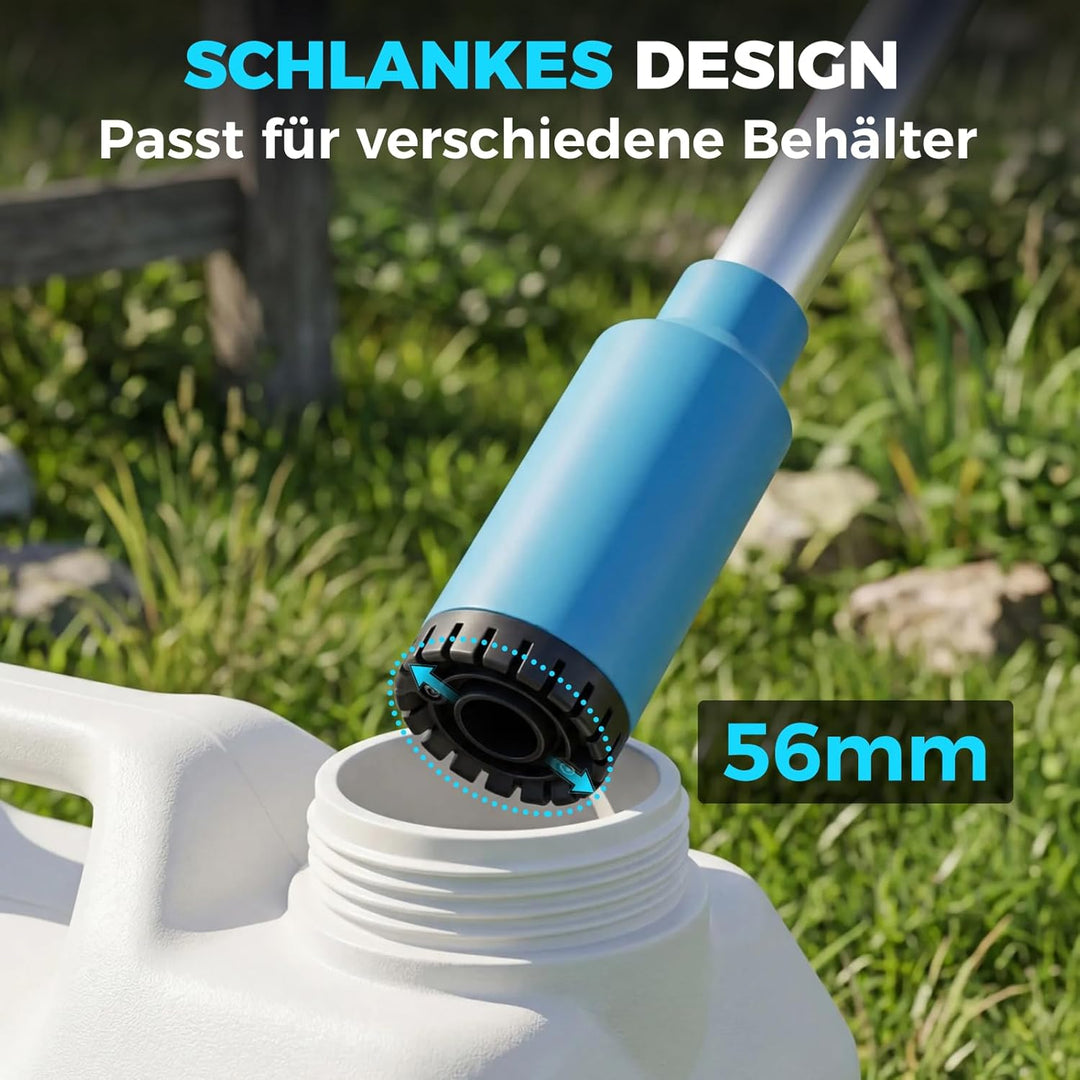 Kabellose Stab-Transferpumpe für Wasser/Diesel, 56mm Einlass unten, 2725L/h, Inkl. 2x 4,0 Ah Akku, 6