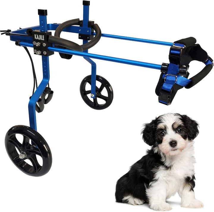 KAJILE Verstellbarer 2-Rad-HundeRollstuhl, S-1 Grösse für behinderte Hund Hinterbeine Rehabilitation