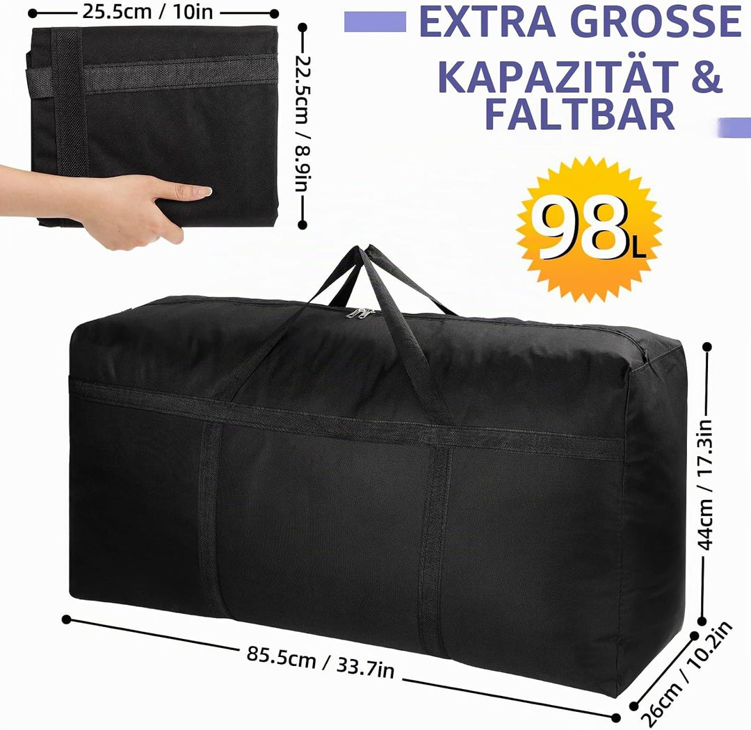 Lannvan 3 Stück 98L Aufbewahrungstasche Gross - 600D Oxford Aufbewahrungstasche für Bettdecken - Umz