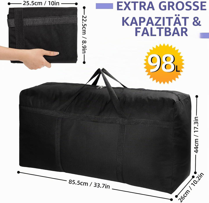 Lannvan 3 Stück 98L Aufbewahrungstasche Gross - 600D Oxford Aufbewahrungstasche für Bettdecken - Umz