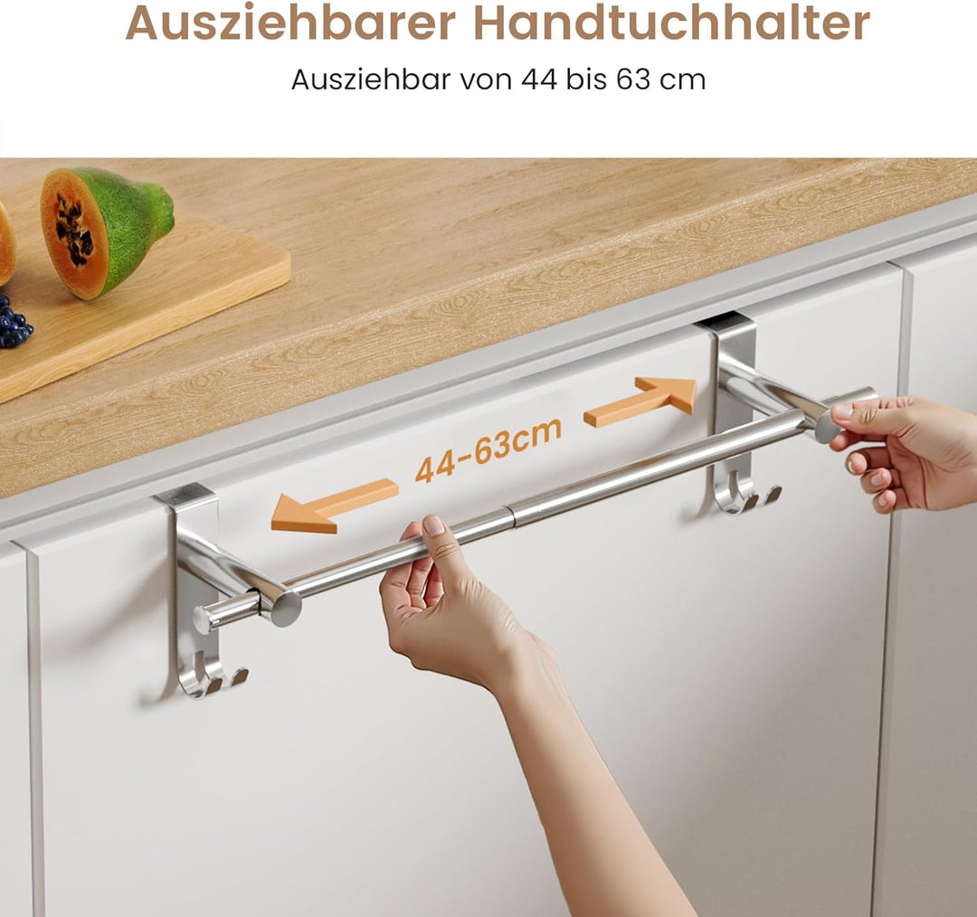 EMKE Handtuchhalter Ausziehbar Teleskop, Handtuchhalter ohne Bohren SUS201, Edelstahl Handtuchhalter