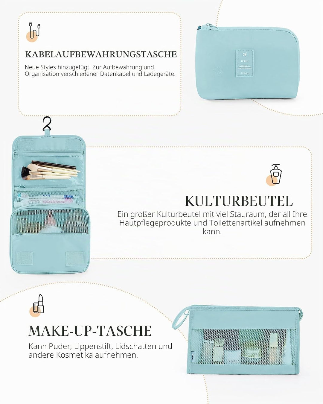 Anjing Koffer Organizer 11-teilig, Packing Cubes, leichte Reisegepäck-Organizer, platzsparend, wasse