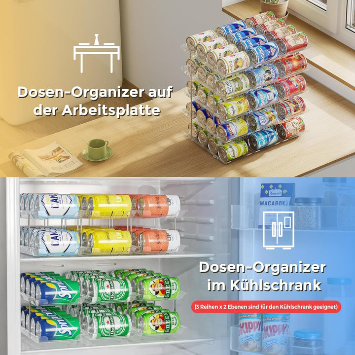 Stapelbarer Dosenhalter mit 5 Ebenen für die Vorratskammer, Konservenhalter für den Kühlschrank, für