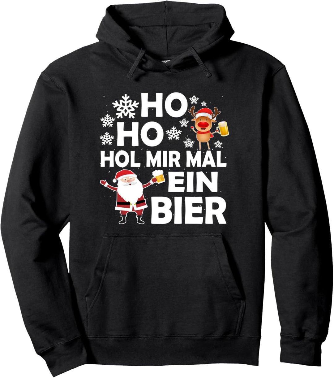 Lustiges Ho Ho Hol Mir Mal Ein Bier Weihnachten Ugly X-Mas Pullover Hoodie
