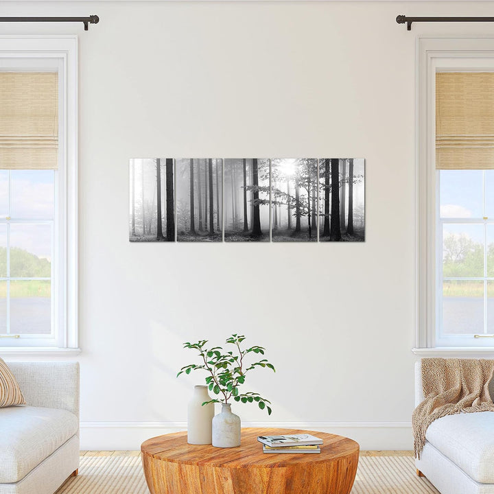 Runa Art Bild Wald Landschaft Wandbilder auf Vlies Leinwand 5 Teilig Wanddekoration Schlafzimmer Woh