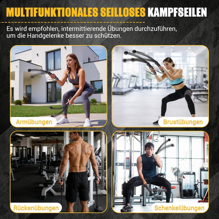 Ropeless Battle Ropes, Battle Rope Ohne Seil mit Tragetasche & Übungsanleitung, Gewichtete Trainings