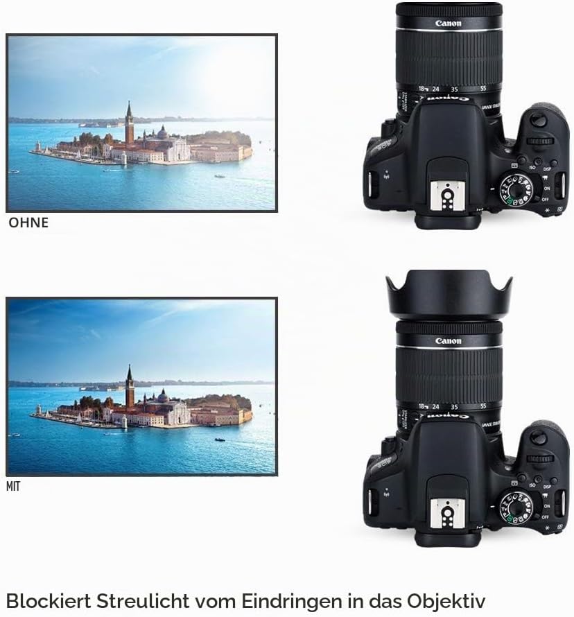 EW63C Bajonett Gegenlichtblende mit UV-Filter Passend für Canon RF-S 14-30mm F4-6.3 on EOS R50 V Cam