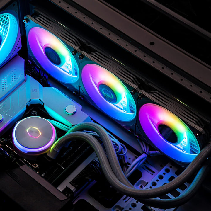 Cooler Master MasterLiquid PL360 Flux CPU-Kühler - AIO Wasserkühlung mit 3 x 120mm Lüfter, 360mm Küh