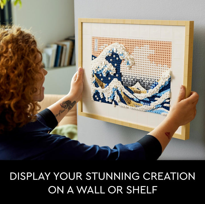 LEGO Art Hokusai – Grosse Welle, 3D Japanische Wanddeko, Bastelset & Icons Mini Pflanzen, 9 künstlic