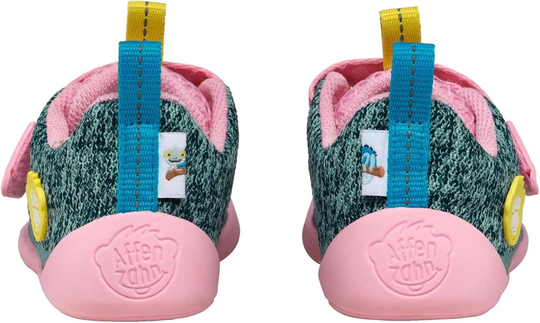 Affenzahn Halbschuh Knit Happy mit Klettverschluss, Vegan, rutschfest, Flexibel, Reflektierend, beso