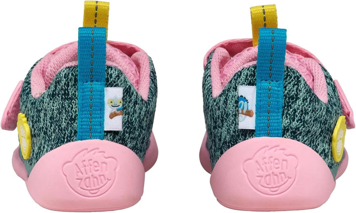 Affenzahn Halbschuh Knit Happy mit Klettverschluss, Vegan, rutschfest, Flexibel, Reflektierend, beso