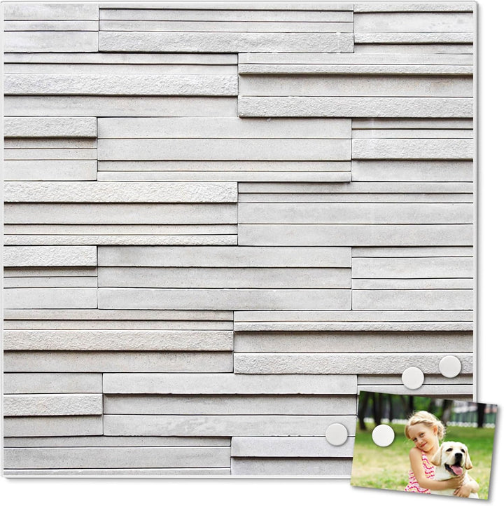 banjado Magnettafel 50 x 50 cm/Magnetwand aus Metall/Magnetpinnwand als Memoboard/Pinnwand Magnettaf