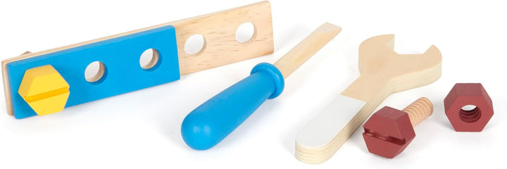 small foot Werkzeugkasten und Werkbank „Workshop“, mit Werkzeug und Zubehör aus Holz, für Kinder ab