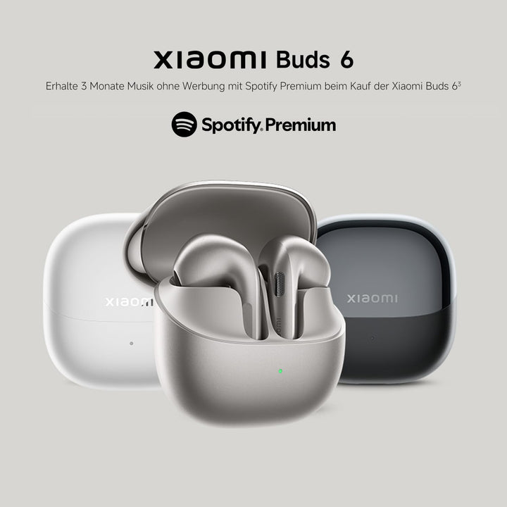 XIAOMI Buds 6 True-Wireless-Ohrhörer, Geräuschunterdrückung mit 3 Mikrofonen, Harman AudioEFX, 3-Fac