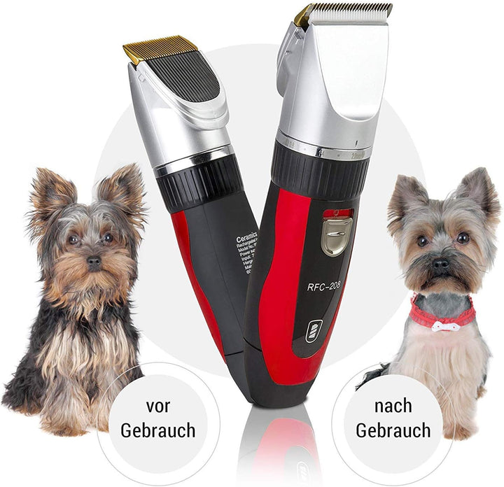 Ceramics RFC-208 Haustier Grooming Kit Leiser und Geräuscharmer Tierhaarschneider mit Turbo-Sense-Te