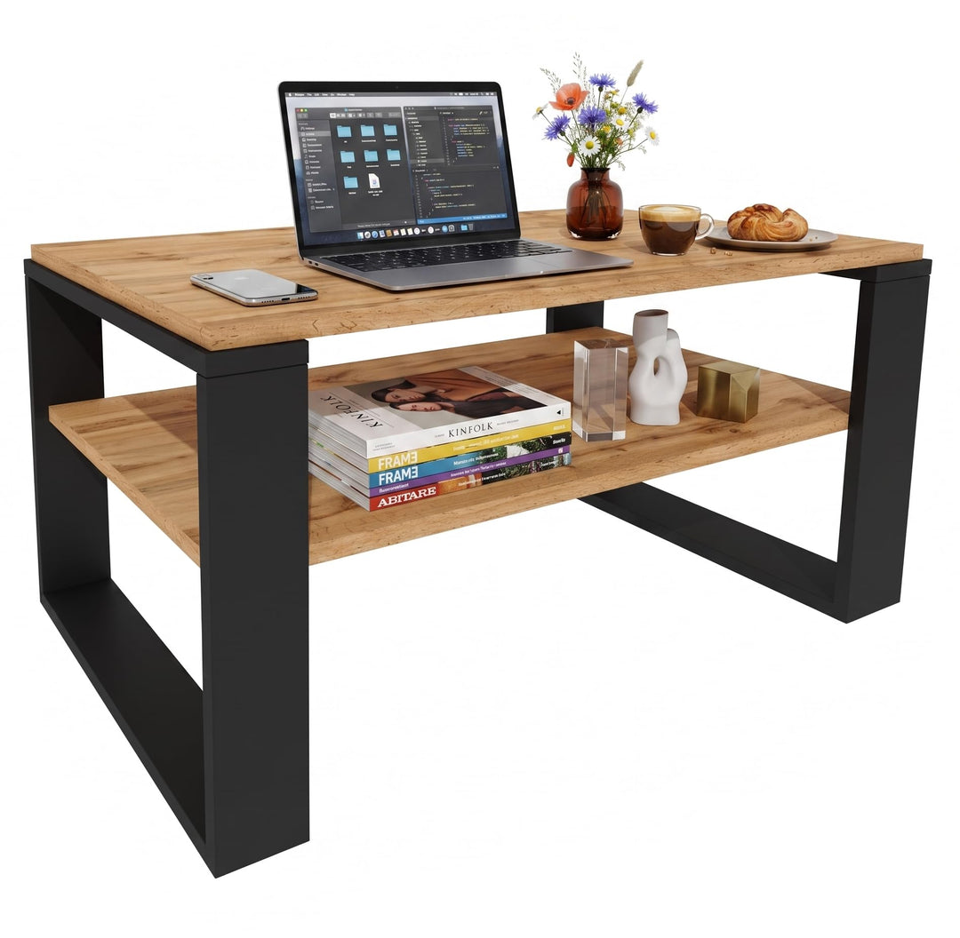 möbelkap Couchtisch 91×51 cm – Wohnzimmertisch aus Holzwerkstoff, Stabiler & moderner Kaffeetisch mi