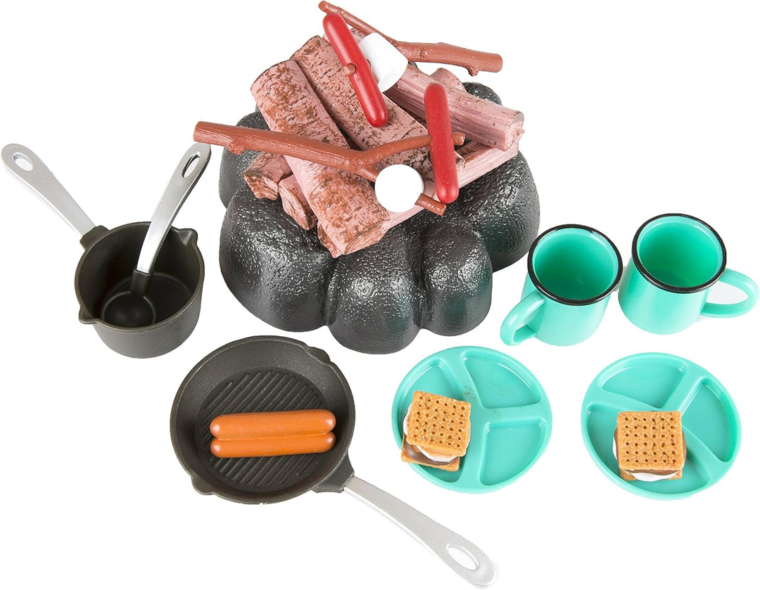 Our Generation - Rund um das Lagerfeuer - Campingset - S'Mores & Lagerfeuer zum Anzünden - 46 cm Pup
