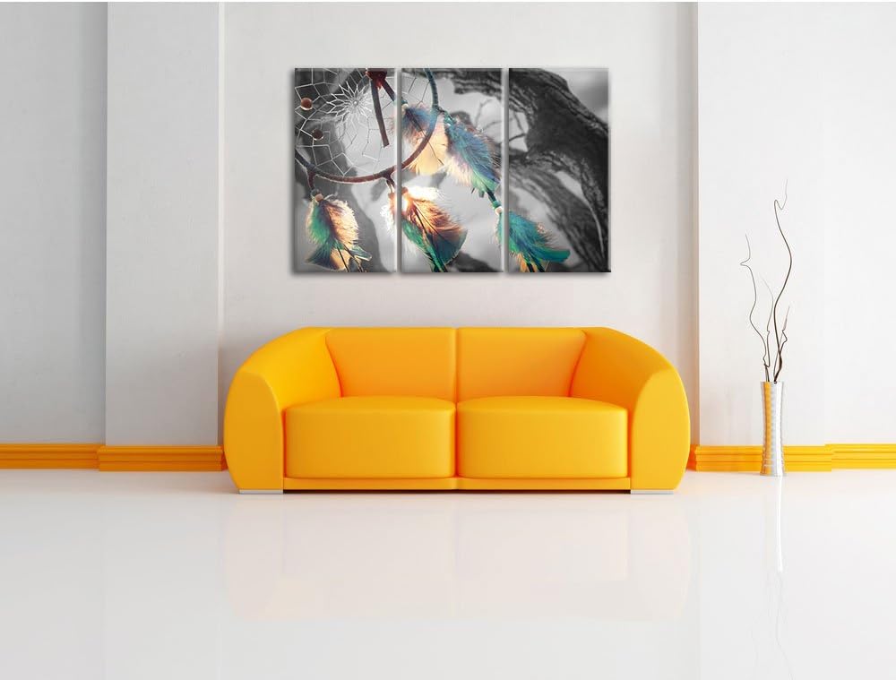 Pixxprint Traumfänger als Leinwandbild/Grösse: 3 Teilig (120x80) cm/Wandbild/Kunstdruck/fertig bespa
