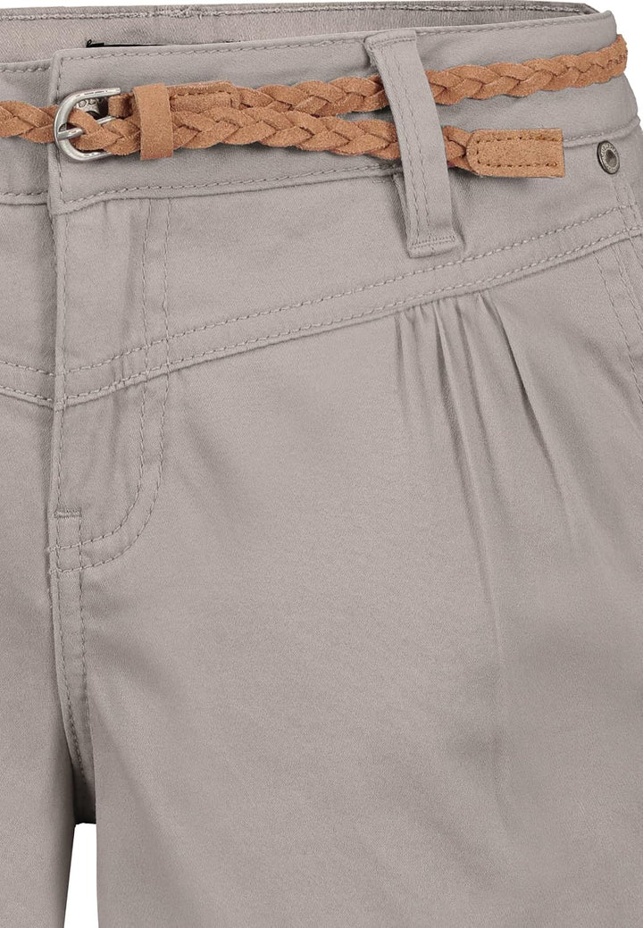 Sublevel Damen Kurze Hose Stretch-Shorts mit Flecht-Gürtel XS Light-grey, XS Light-grey