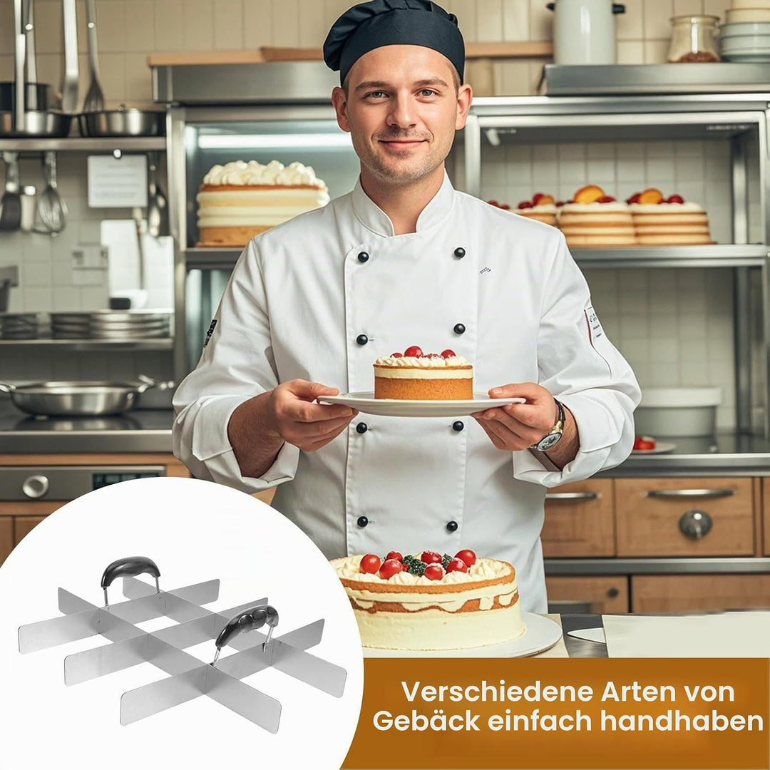 Quadratischer Kuchenschneider,Edelstahl Quadrat Kuchen Teiler Mit Griff - Küchenzubehör Für Geburtst