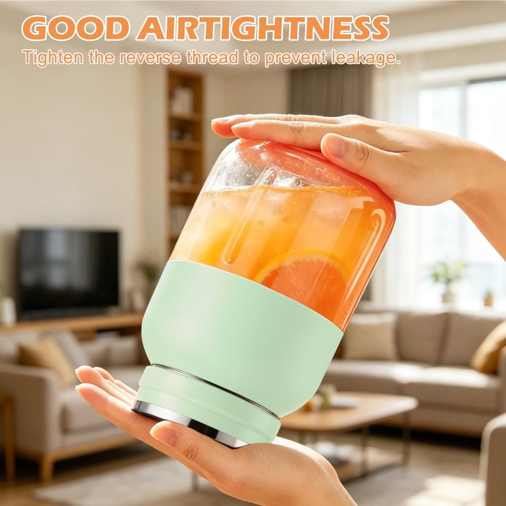 Tragbarer Mixer Fresh Juice Mixer Flasche - 1200 ml Mixbecher Blender Bottle mit 38 Klingen, USB-Auf
