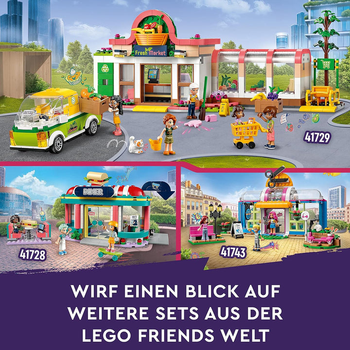 LEGO 41729 Friends Bio-Laden, Supermarkt Spielset mit Charakteren aus der Serie 2023, Spielzeug-Gesc