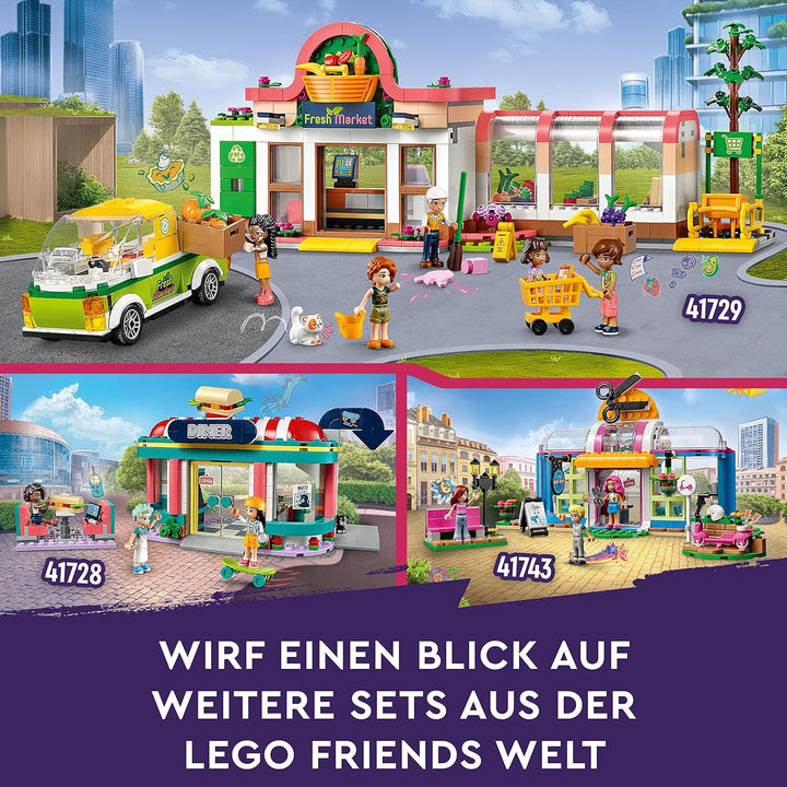 LEGO 41729 Friends Bio-Laden, Supermarkt Spielset mit Charakteren aus der Serie 2023, Spielzeug-Gesc
