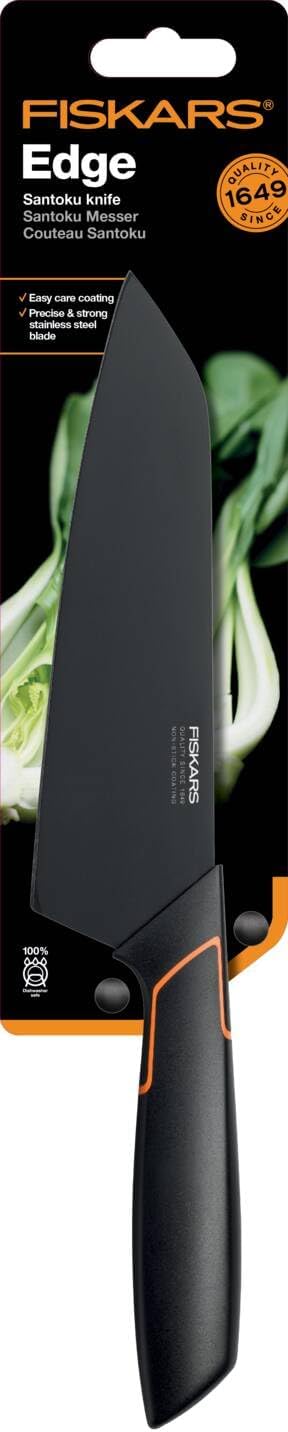 Fiskars Santoku-Messer, Modernes Design, Gesamtlänge: 29 cm, Qualitätsstahl/Kunststoff, Edge, 100309