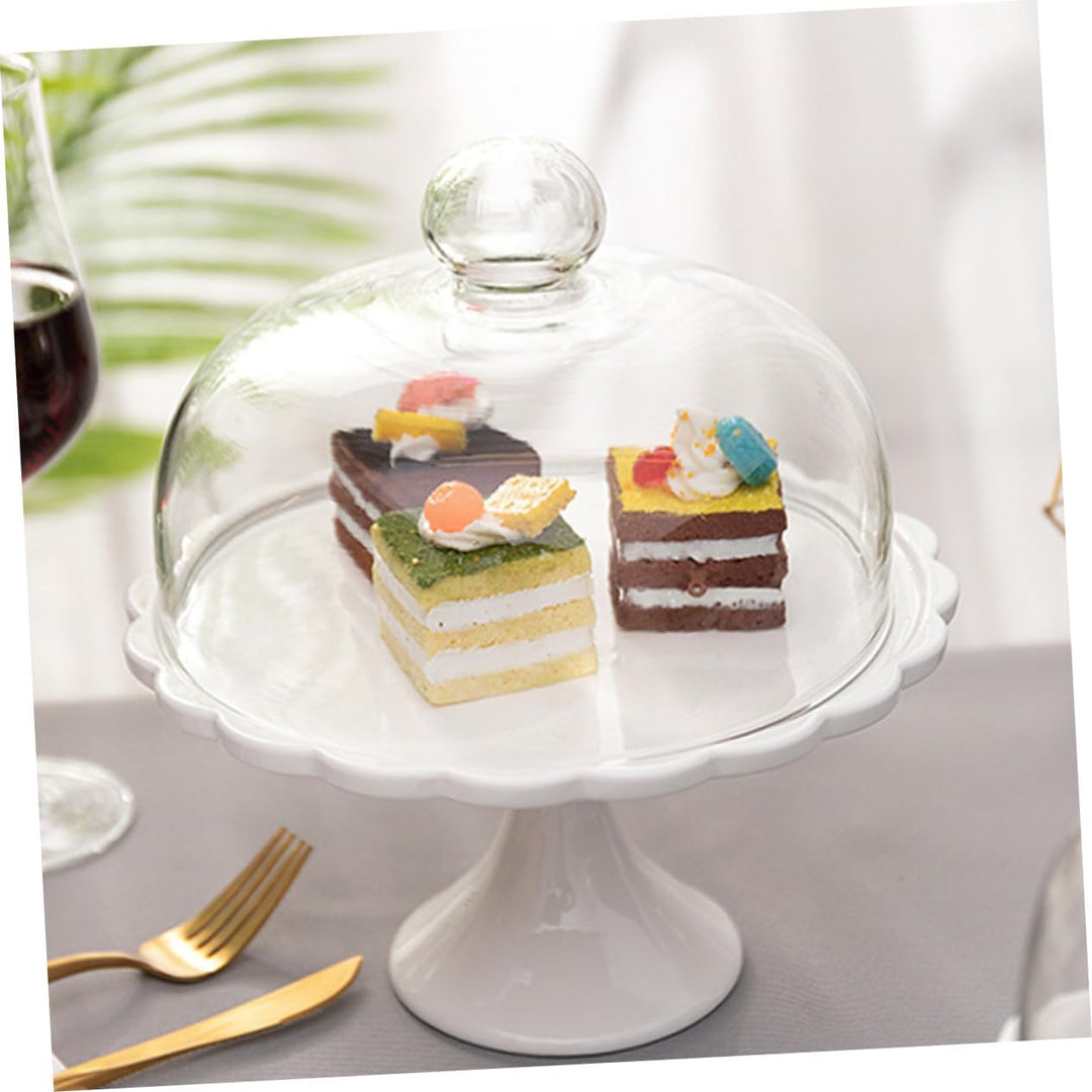 Glas Tortenplatte Mit Deckel Footed Cake Plate mit Kuppel Keramik Dessert St?nder mit Glas Dome Deck
