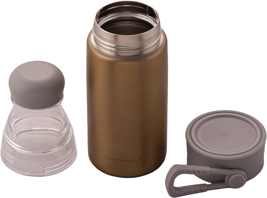 greenrelation 2lidsbottle+ Thermosflasche Thermo Coffee To Go Thermobecher Trinkflasche Edelstahl Tr