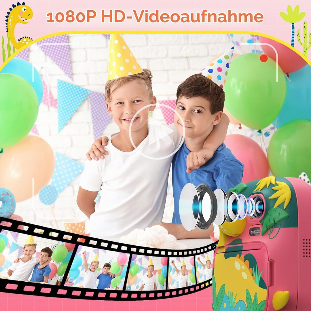 Kinderkamera Sofortbildkamera, CAMCLID 2,4 Zoll Digitalkamera Kinder Dinosaurier Sofortbildkamera mi