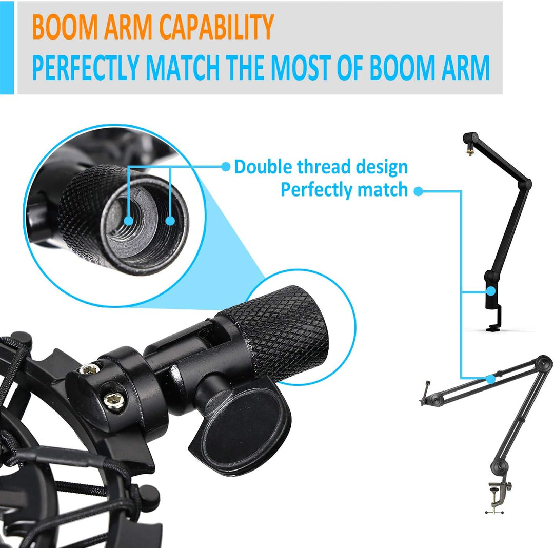 Shure SM7B Shock Mount mit Popschutz, SM7b Mikrofonspinne Halterung Reduziert Vibration und Verbesse