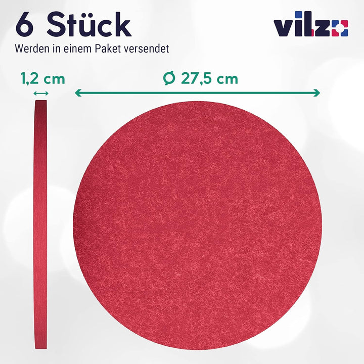 vilz 6 Stück Schallabsorber Akustik Panel aus recyceltem Filz - Kreis Akustikplatten Schalldämmung 2