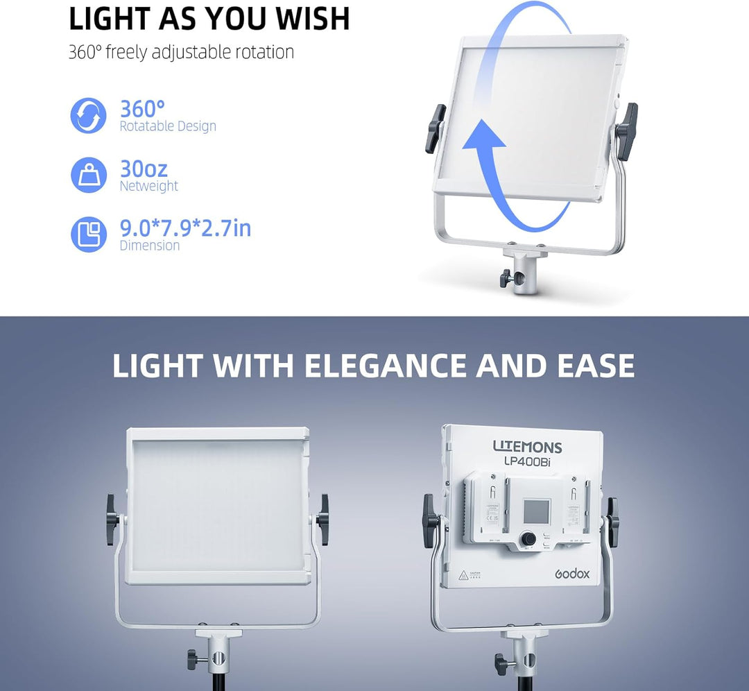 GODOX LITEMONS LP400Bi LED Video Light, Fotografie Zubehör, CCT Zweifarbige Temperatur 2800K-6500K 3