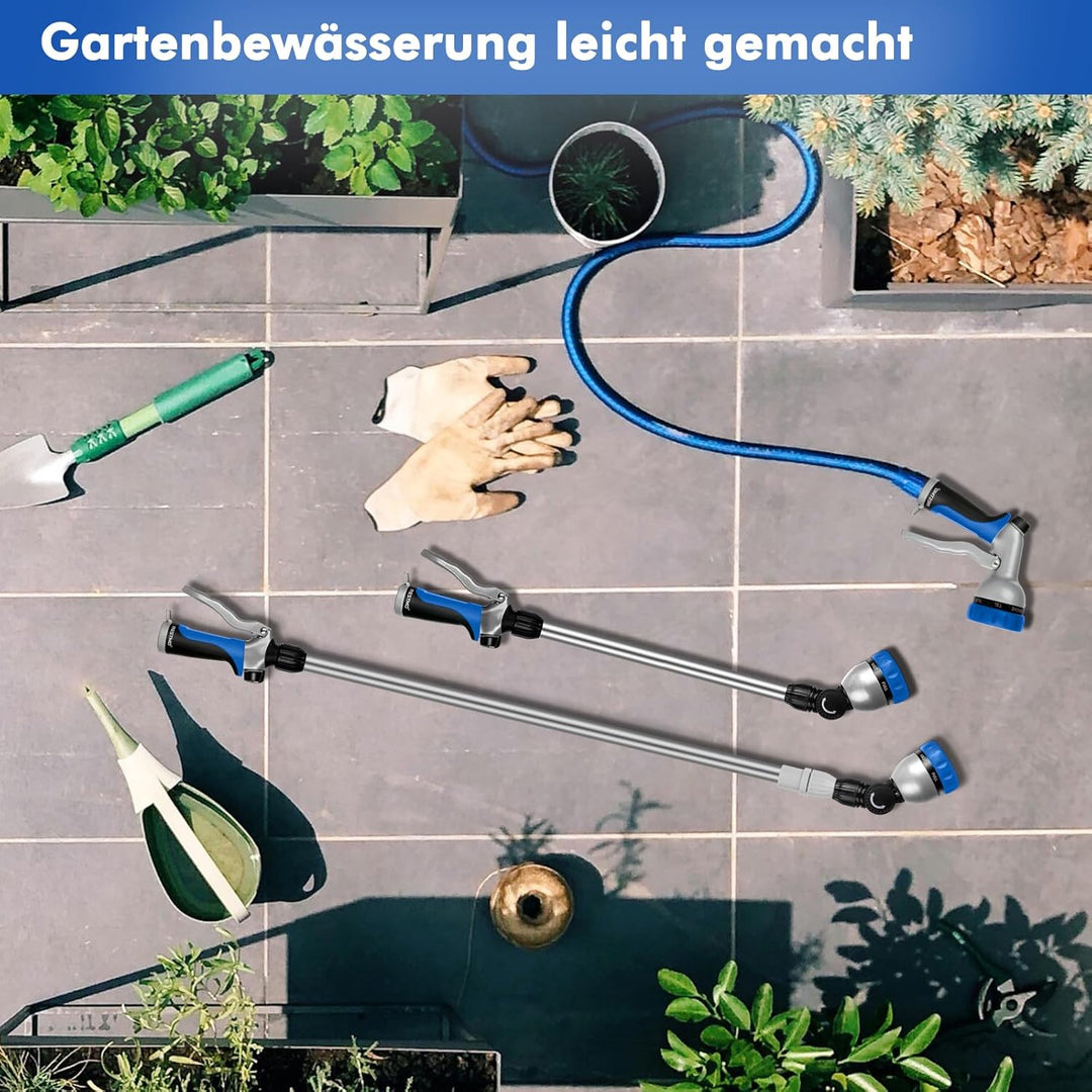 RESTMO Langer Teleskop Giessstab 92-152 cm, Lang Gartenbrause Metall mit 180° schwenkbaren Kopf, 7 S