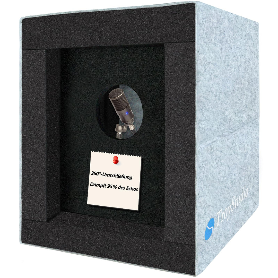 BXI Geschlossene Gesangskabine, Tragbare Mikrofon Isolationsbox, Faltbarer Reflexionsfilter mit Akus