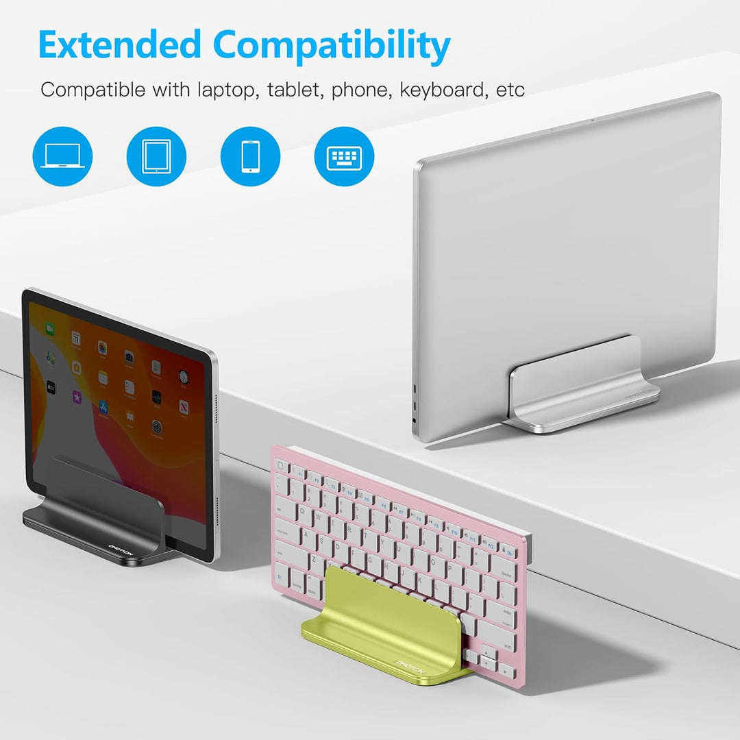 OMOTON Aluminium Vertikal Laptop Ständer, Verstellbarer Notebook Ständer, Laptop Halterung für MacBo