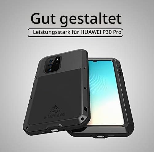 Fonrest Ganzkörper Hülle für Huawei P30 Pro, Love MEI 6,47-Zoll Schwerlast Hybride Aluminium Metall