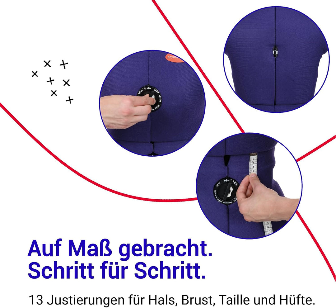 Prym 611757 Prymadonna Schneiderbüste, L, 8-teilig L Violett, L Violett