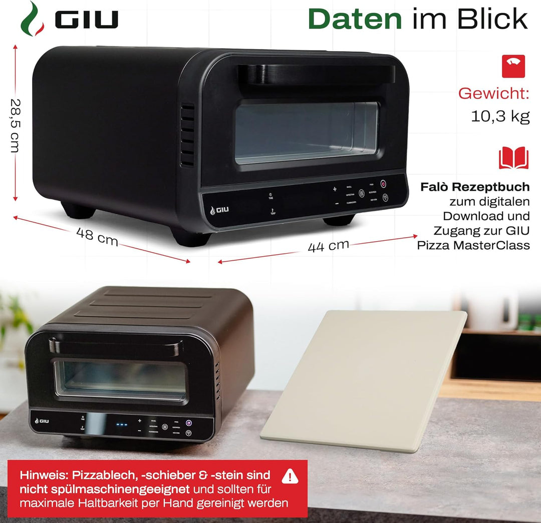 GIU Elektrischer Pizzaofen - Starker Elektro-Ofen für neapolitanische Pizza | Backofen, Pizzaofen, e
