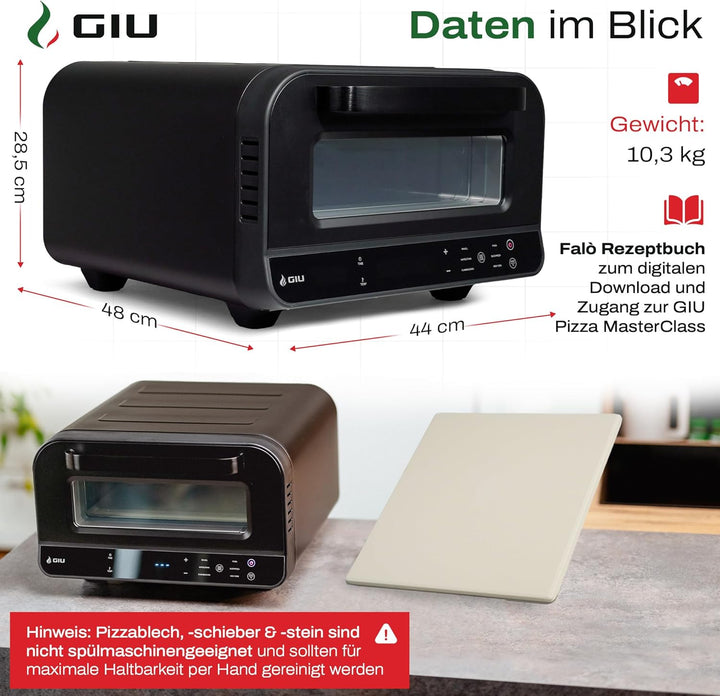 GIU Elektrischer Pizzaofen - Starker Elektro-Ofen für neapolitanische Pizza | Backofen, Pizzaofen, e