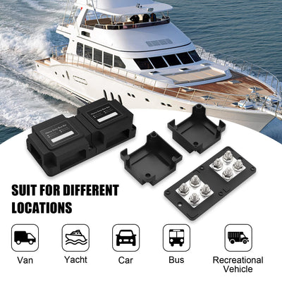 STANEW 400A Bus Bar Box Heavy-Duty Module Design Power Distribution Block with 8 x M10 (3/8 Inch) DC