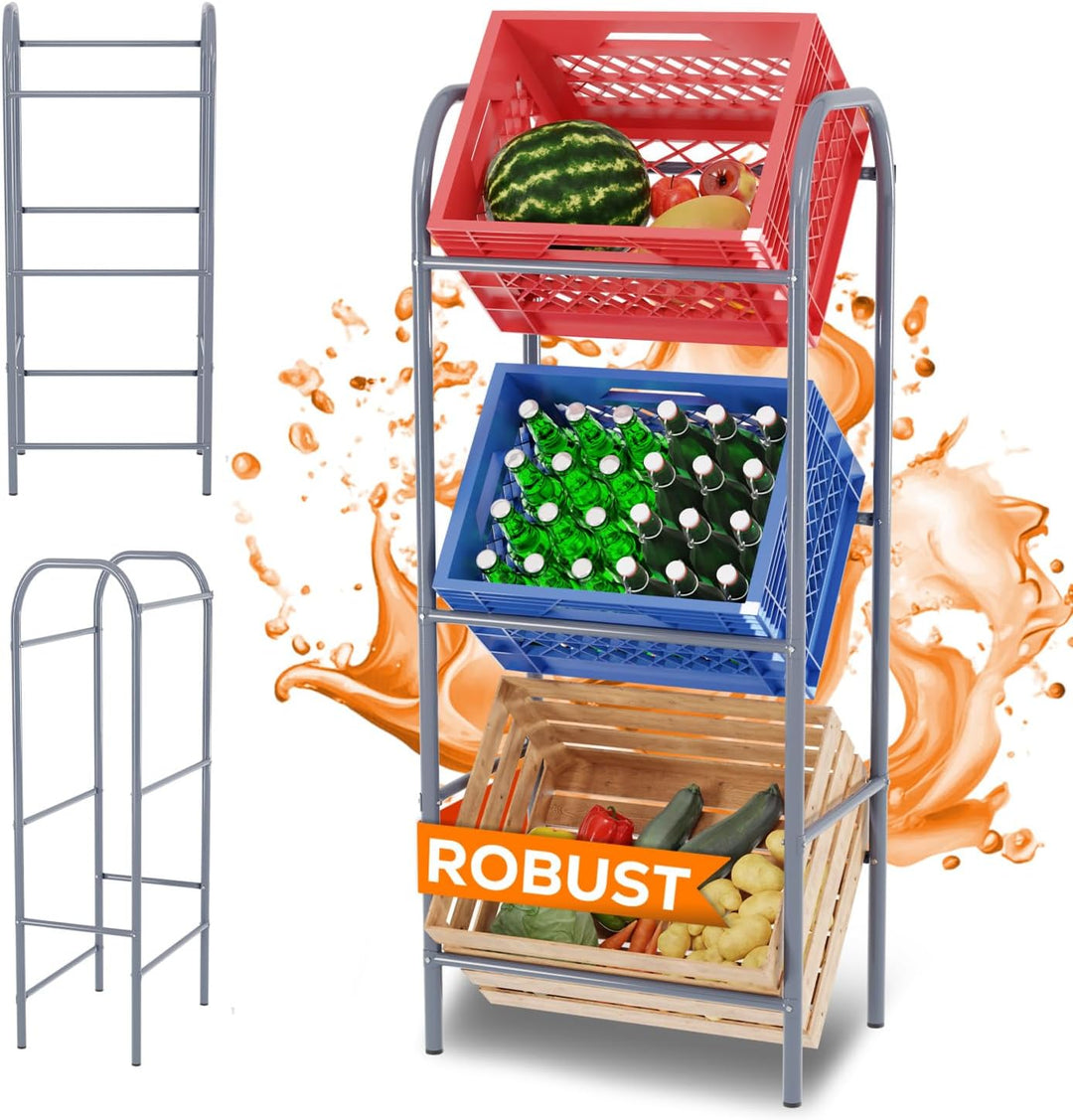 Tronitechnik Getränkekistenregal 3 Kisten Getränkeregal Kistenregal 3 Kästen Bierkastenständer Geträ