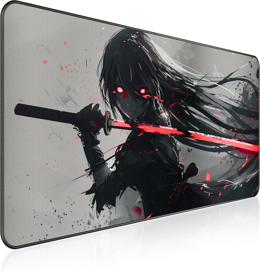 XXL Gaming Mauspad 900x400 - Vernähte Kanten & wasserabweisend - Anime Mousepad für Gamer & Büro - g