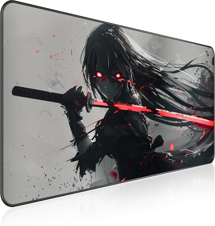 XXL Gaming Mauspad 900x400 - Vernähte Kanten & wasserabweisend - Anime Mousepad für Gamer & Büro - g