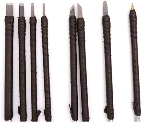 8 Stück Steinsticher, Manuelle Wolframstahl Holzmeissel Set für Harzschnitzerei, Holzbearbeitung und