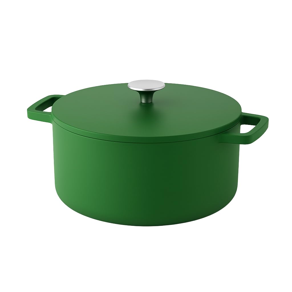 Cook & Pan - Go Green Gusseiserner Bräter 24 cm - 4 Liter-Induktionsgeeignet-PFAS frei -Antihaft- wä